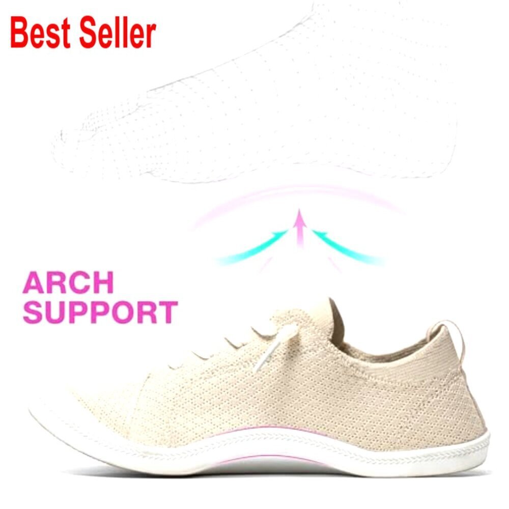 Women's Arch Support Mesh Sneakers, Pull-On Loafers, Lightweight Walking Shoes - Picture 5 of 7